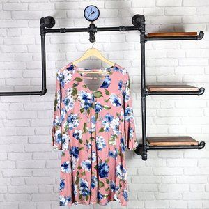 UMGEE Boho Floral Flow Blouse | Rose Pink